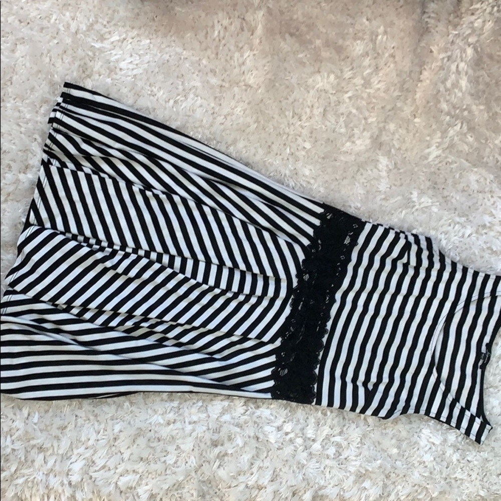 Striped Dress with Sheer Mid-drift